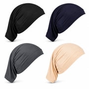 4 Pack Spandex Dreadlock Cap, Unisex Stretch Loc Tube Head Wraps for Men Women, Soft Elastic Dreads Hair Cover for Braids, Long Hair, Sleep, Workout