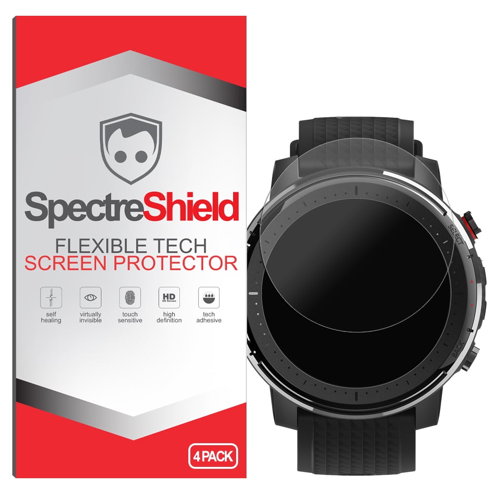 Spectre Shield Flexible Clear Film 4 Pack Screen Protector for Amazfit GTS 2 Mini Screen Protector Case Friendly Accessories Walmart