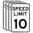 thumbnail image 1 of (4 Pack) Speed Limit 5 MPH Sign, Slow Down Sign, Traffic Sign, 16" x 12" Engineer Grade Reflective Sheeting, Rust Free Aluminum, Weather Resistant, Waterproof, Fade Resistant, 2 Pre-drilled Holes, 1 of 5