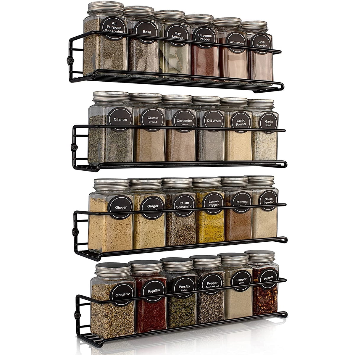 4 Pack Spice Rack Organizer, Spice Rack Wall Mount, Space Saving