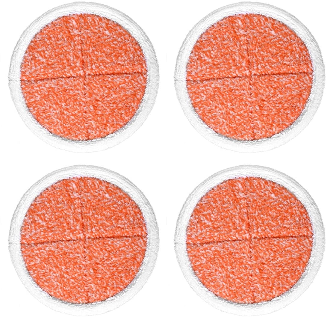4 Pack Orange Microfiber Heavy Scrub Mop Pads for Hard Floors
