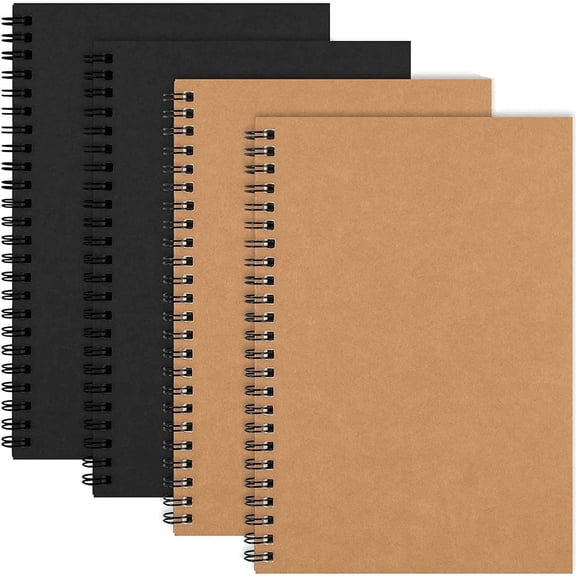 4 Pack Spiral Lined Notebook, Ruled Journals Notebooks, Soft Cover Notebook, 80 Sheets, 160 Pages,100 GSM,Lined Paper, 5 x 8 Inches, for Gifts, Office, School Supplies