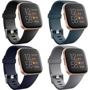 WINTEKD 4 Pack Sport Bands Compatible with Fitbit Versa 2 / Fitbit Versa/Versa Lite,Classic Soft Silicone Replacement Wristbands