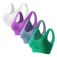 thumbnail image 1 of 4 Pack Sports Bras for Women Wireless Yoga Workout Bra Plus Size Seamless Bralettes, Birthday Gifts for Women, 1 of 2