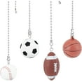 thumbnail image 1 of 4 Pack Sports Ceiling Fan Pull Chain 14inch Basketball Soccer Baseball Rugby Ornaments Pendant Light Pull Chain Extension Set For Ceiling Light Lamp Fan Mixed Color DIY, 1 of 9