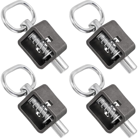 4 Pack Spring Latch Lock, Weld-On Trailer Gate Latch with Plain Tube, 5/8" Heavy-Duty Spring Latch Assembly, Universal Spring Loaded Steel Latch for Trailer