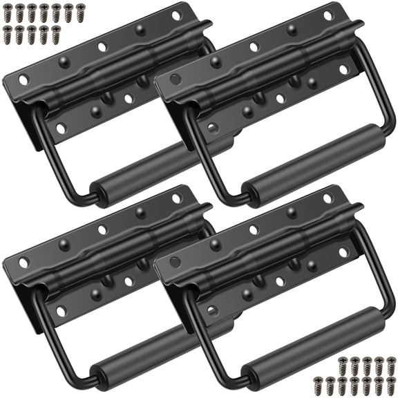4-Pack Spring-Loaded Handles  Heavy-Duty Carbon Steel, Warp-Resistant, Easy Installation, Ideal for Toolboxes, Storage Boxes & Doors