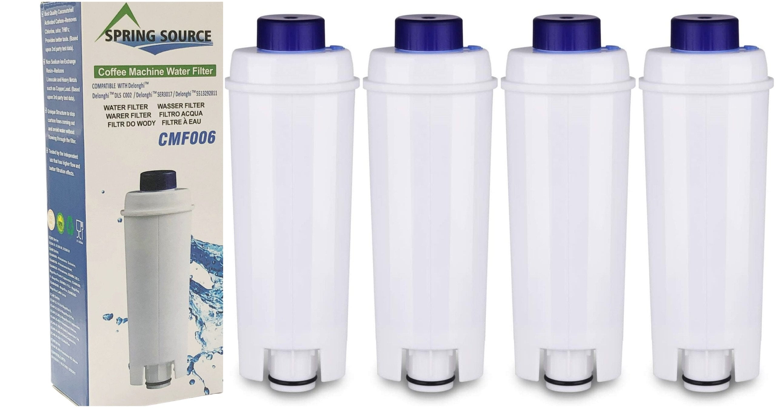 Delonghi SER3017 Water Filter pack (X2) for Delonghi Espresso and Bean to  cup Machines 