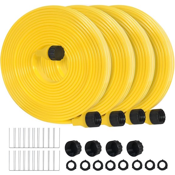 4-Pack Sprinkler Hose with Holes 25 ft Flexible Sprinkler Soaker Hose for Lawn & Garden, 100 ft Drip Irrigation System, Ideal for Yard Watering & Plant Care (25 ft x 4)