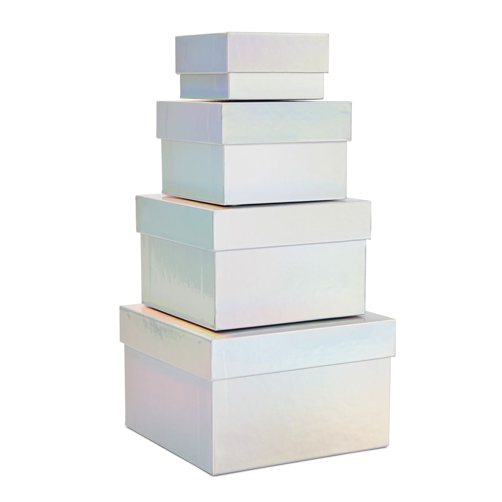 Silver Rectangle Nesting Gift Box Set - 3-in-1 Pack