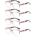 thumbnail image 1 of 4 Pack Square Oversized Reading Glasses Spring Hinges Readers, 1 of 2