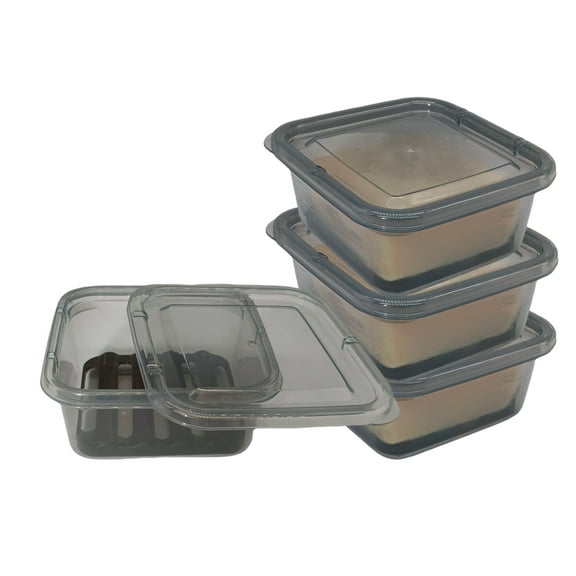 4-Pack Square Travel Soap Case with Lid, Vonpri Portable Bar Soap Holder Container Leakproof Soapbox Bathroom Shower Transparent Black