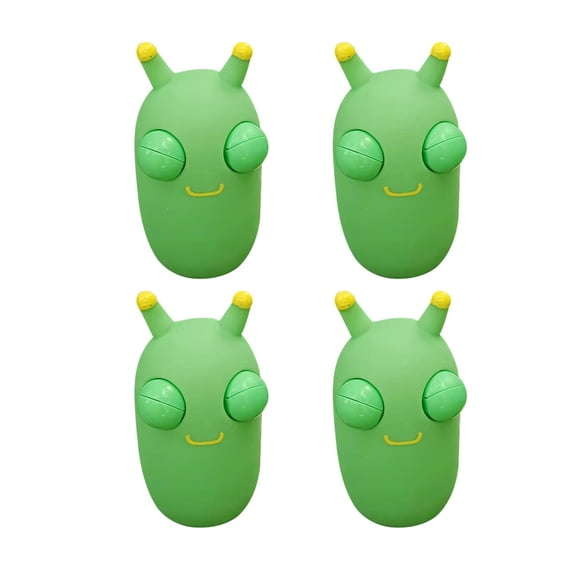 4 Pack Squishy Bugs With Popping Eyes - Funny Stress Relief Fidget - Sensory Squeeze Insects For Anxiety - Novelty Desk Decor & Prank Gift For Adults - Soft Simulation Animal