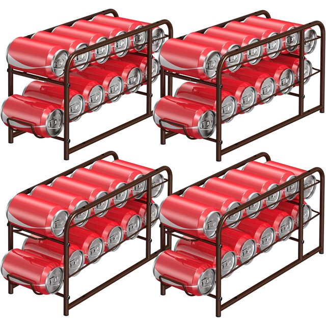 4 Pack Stackable Beverage Soda Can Dispenser Rack Organizer Standard