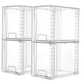 4 Pack Stackable Clear Acrylic Storage Drawers with Handles, Easy ...