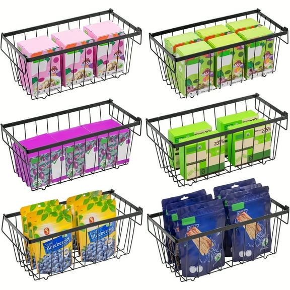 4-Pack Stackable Freezer Bins - Metal Organizer with Handle for Chest Freezers, Space Saving Open Grid Design, Compatible with -18°C/0°C for Home Commercial Use