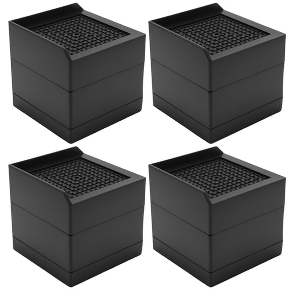 4‑Pack Stackable Furniture Risers, 1.5 & 3 Inch Adjustable Heavy‑Duty Bed Risers, 3.35 Inch Square Plastic L‑Shaped Furniture Support Blocks for Bed, Sofa, Refrigerator