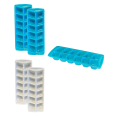 thumbnail image 1 of 4-Pack Stackable Kitchen Ice Cube Trays - 12 Medium Cubes Each, White & Blue, Multi-Use - Traditional Design By Dependable Industries Inc. Essentials, 1 of 5