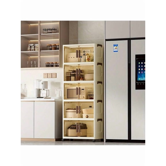 4-Pack Stackable Storage Bins With Rolling Drawers - Space-Saving, Foldable Design For Easy Closet & Book Organization, Open Front Access,Can Store Clothes,Home Office Outdoor Foldable Container