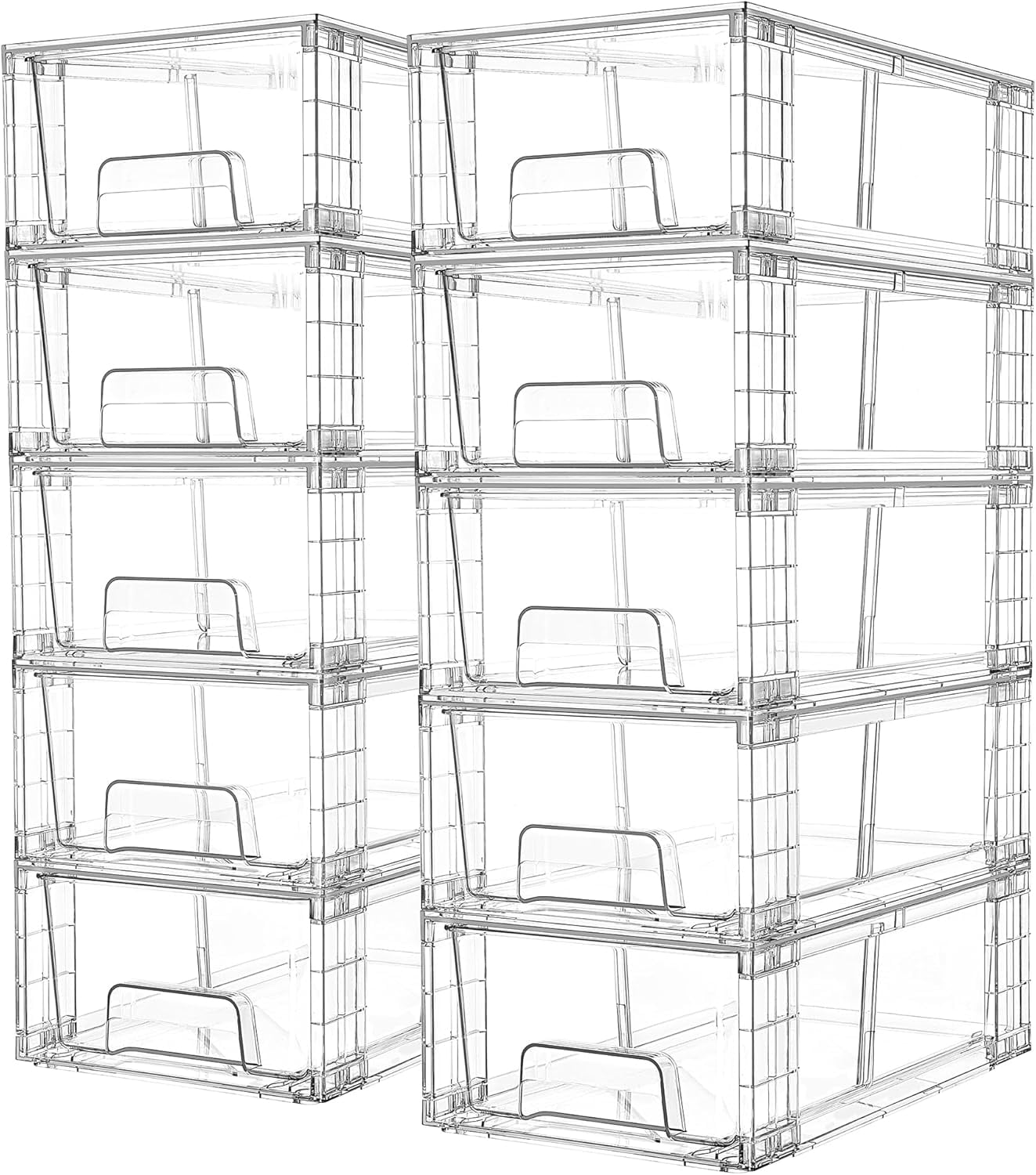 4 Pack Stackable Storage Drawers,Clear Acrylic Drawer Organizers with ...