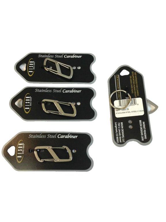 4 Pack Stainless Steel 5 cm Z Link Carabiner Clips S Hook with Key Ring 13SS-Z5