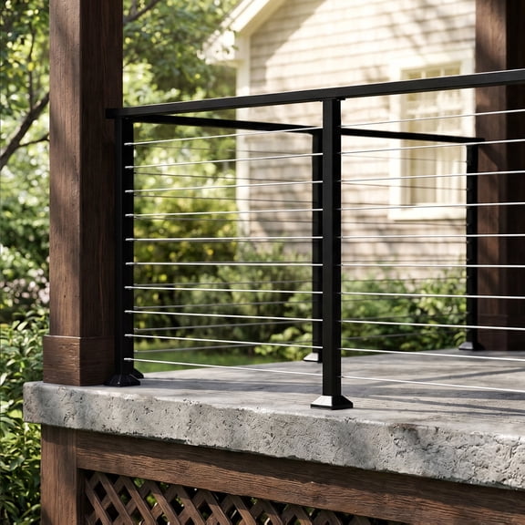 Stainless Steel Cable Railing Kit, black