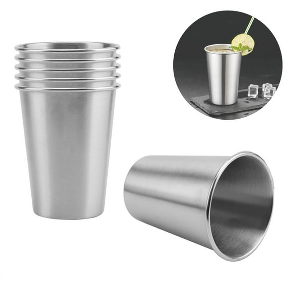 4 Pack Stainless Steel Cups,Metal Pint Cups,Stackable Water Tumblers,Unbreakable Drinking Glasses,Beer Drinks Bottle,Shatterproof Beverage Cups,for Home Kitchen Restaurant Bar Buffet 260ml