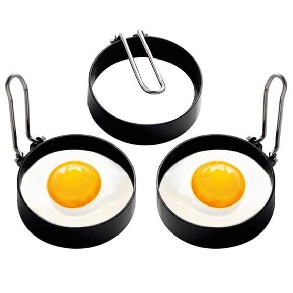 4 Pack Stainless Steel Eggs Maker Non Stick Round Egg Cooker for Cooking Cooking Rings Shaper for Frying Pancake Sandwiches Metal Handle Household Kitchen Breakfast Tool Egg Shaper