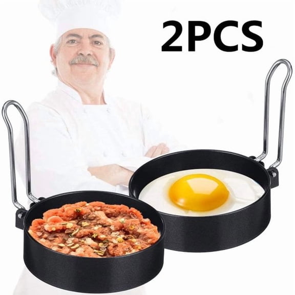 4 Pack Stainless Steel Eggs Maker Non Stick Round Egg Cooker for Cooking Cooking Rings Shaper for Frying Pancake Sandwiches Metal Handle Household Kitchen Breakfast Tool Egg Shaper