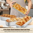 4-Pack Stainless Steel Loaf Pans for Bread Baking, 12x5 Inch Heavy Duty ...