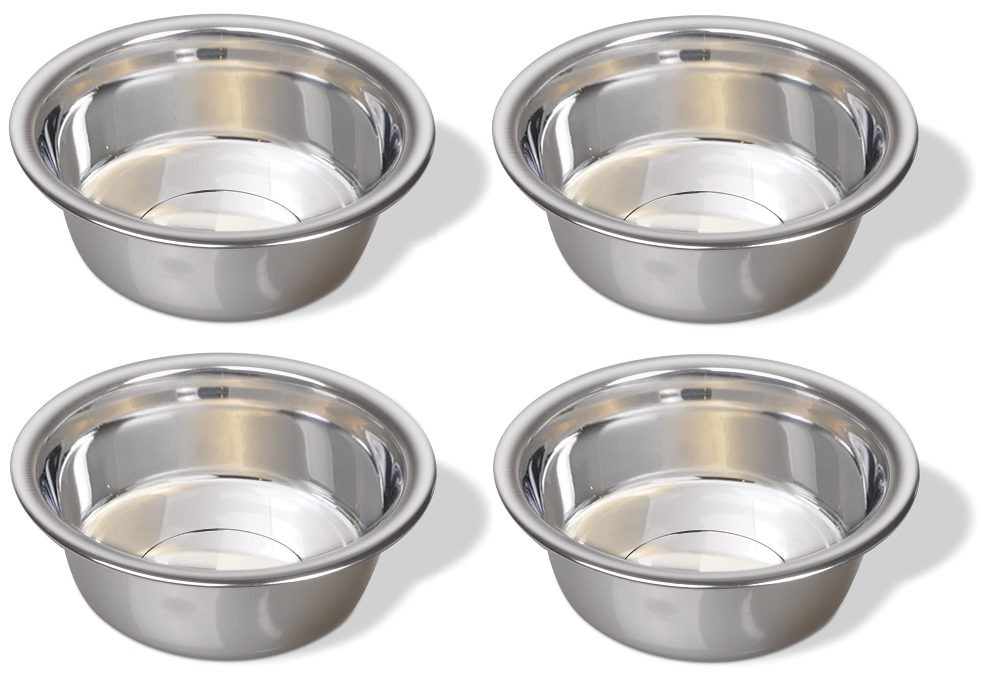 4 Pack - Stainless Steel Metal Dog Bowls (54 fl ounces) - Perfect for Dog Food or Water. Ideal for Use on Floor or for Elevated Stands.