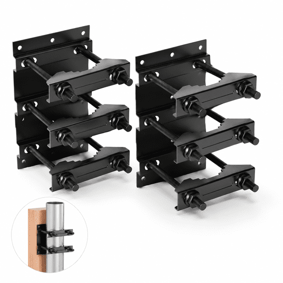 4 Pack Stainless Steel Pole Mounting Brackets for Antennas, Cameras, Signs and Flags