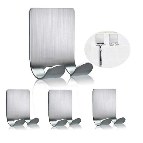 4-Pack Stainless Steel Razor Holder for Shower Self-Adhesive, No-Drill Heavy Duty Shower Hooks for Bathroom Wall TIKA