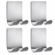 4 Pack Stainless Steel Razor Holders for Shower, Self Adhesive Bathroom Wall Hooks, TIKA