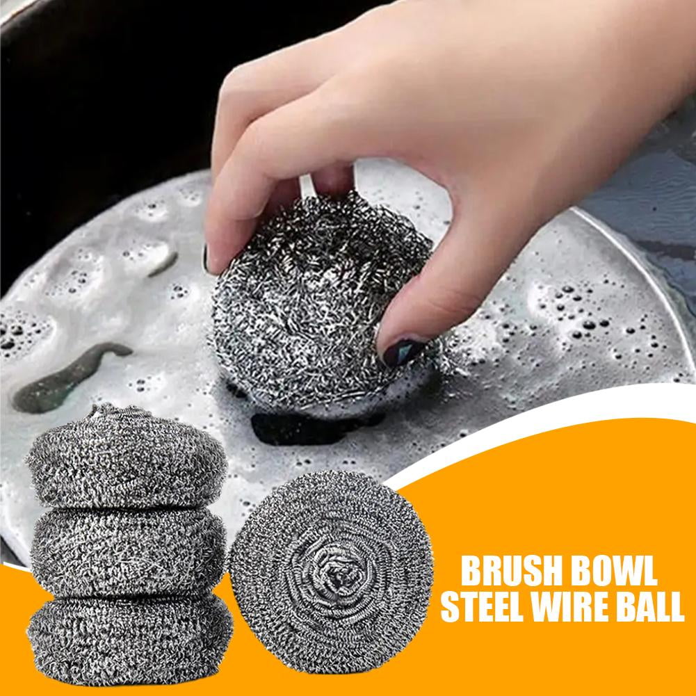 4 Pack Stainless Steel Scourers, Steel Wool Scrubber Pad Used For