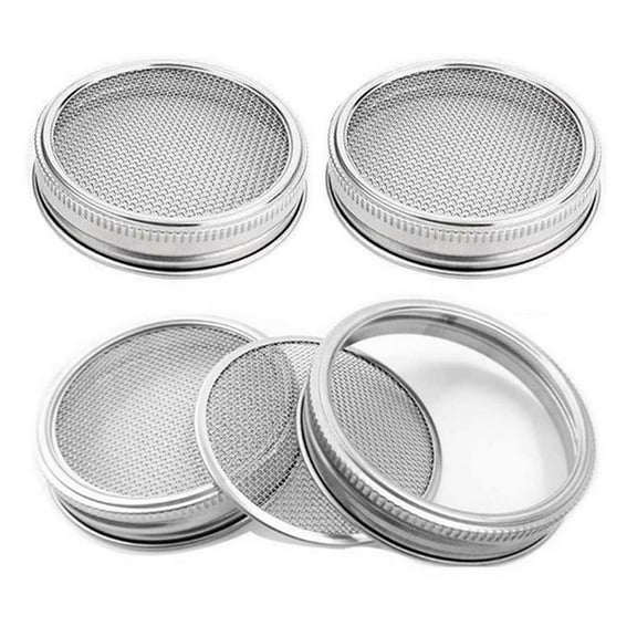 4 Pack Stainless Steel Sprouting Jar Lid for Wide and Mouth Growing Sprouts