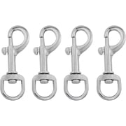 4 Pack Stainless Steel Swivel Eye Bolt Spring Snap Hook, Multi-Purpose Locking Clip for Flagpole Rope Dog Chain Leather Craft Sling Outdoor Accessories