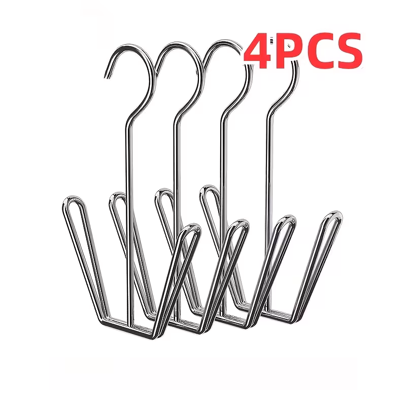 4-Pack Stainless Steel U-Shaped Shoe Drying Rack, Drill-Free Window & Balcony Shoe Organizer, Universal Ventilated Shoe Hanger for Home