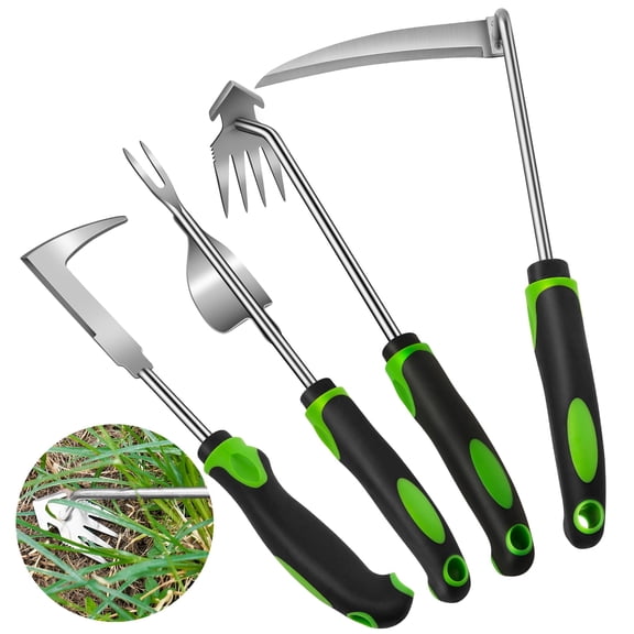 4 Pack Stainless Steel Weeding Tools Garden Hand Weeder Set