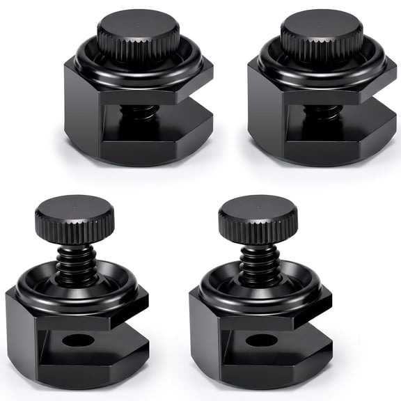 4 Pack Stair/Square Gauge Set for Framing Square, Stair Stringer Layout Tool for Circular Saw, Carpentry Squares and Rafter Layout, Aluminum Alloy Stair Gauge Tool (Black)