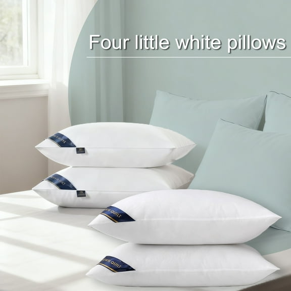 4 Pack Standard Size Bed Pillows for Adults - Luxury Soft & Supportive Plush Pillows, Ideal for Side, Stomach, and Back Sleepers, Down-Alternative (17 x 27 Inches)