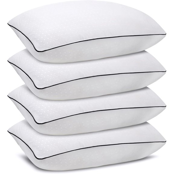 4 Pack Standard Size Bed Pillows for Sleeping, Luxury Hotel Collection, Comfortable Support for All Sleep Positions, Machine Washable