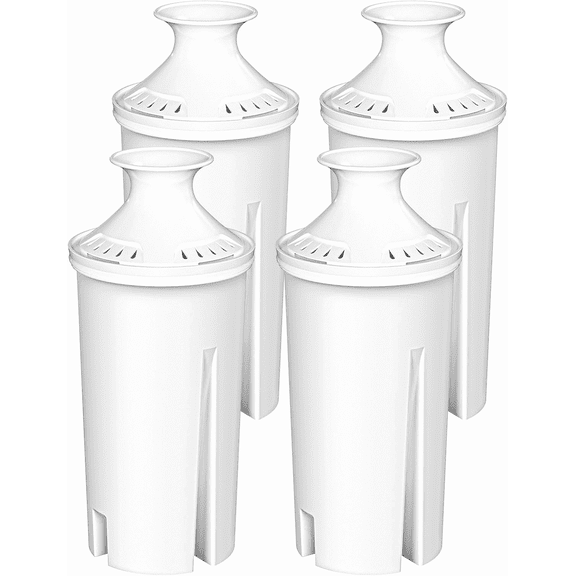 Fil-fresh 4-Pack Standard Water Filter Replacements for Brita Water Pitchers and Dispensers, Reduce Chlorine and Bad Taste, BPA free