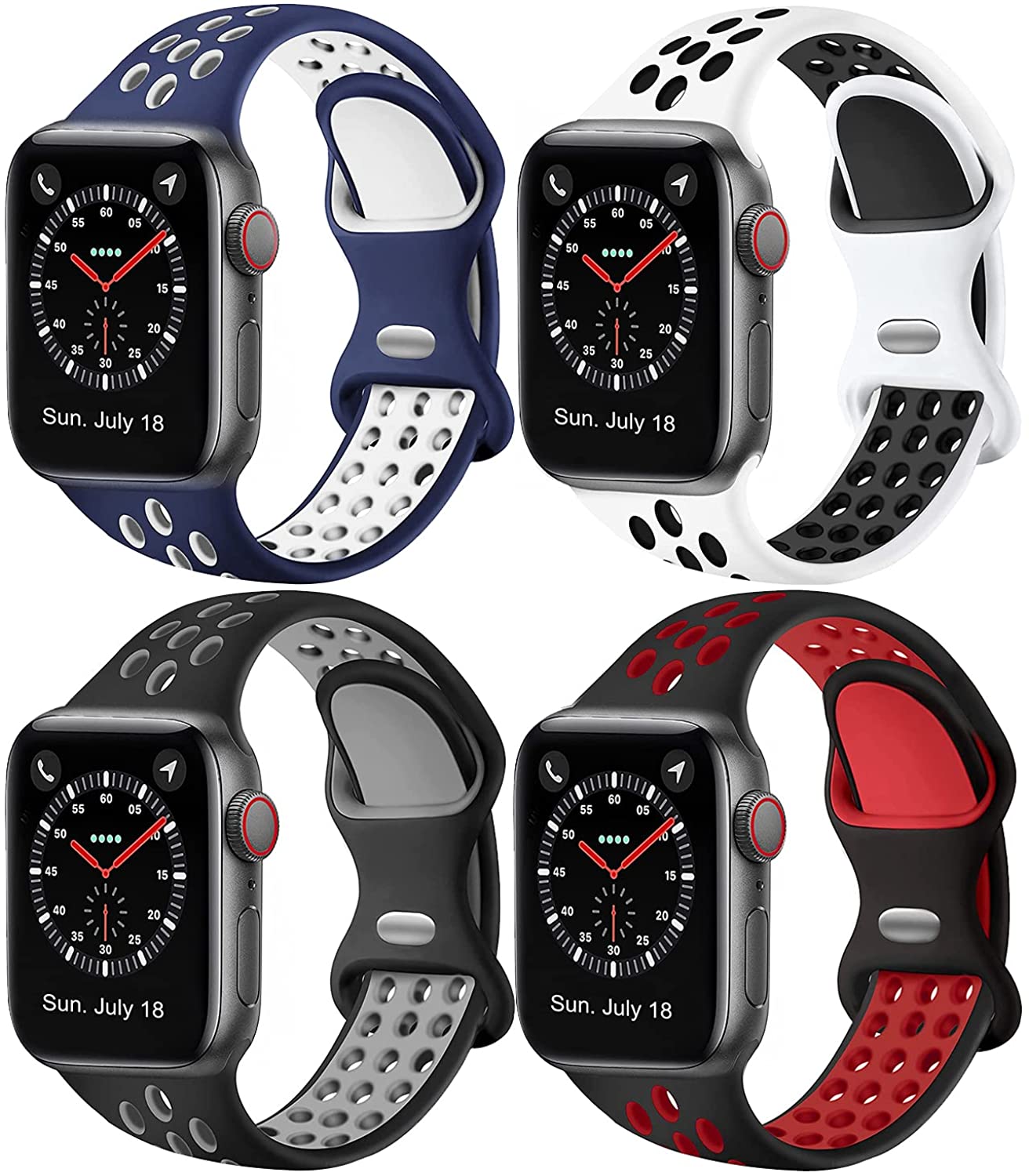 4 Pack Stap Compatible for Apple Watch Bands 45mm 41mm 38mm 40mm 42mm