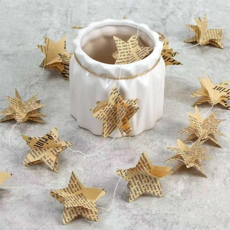 4 Pack Star Garland Vintage Book Newspaper Bunting Strand String Banner for Party Holiday Christmas Wedding Decorate(Vintage) price history and forecast - NOBRAND