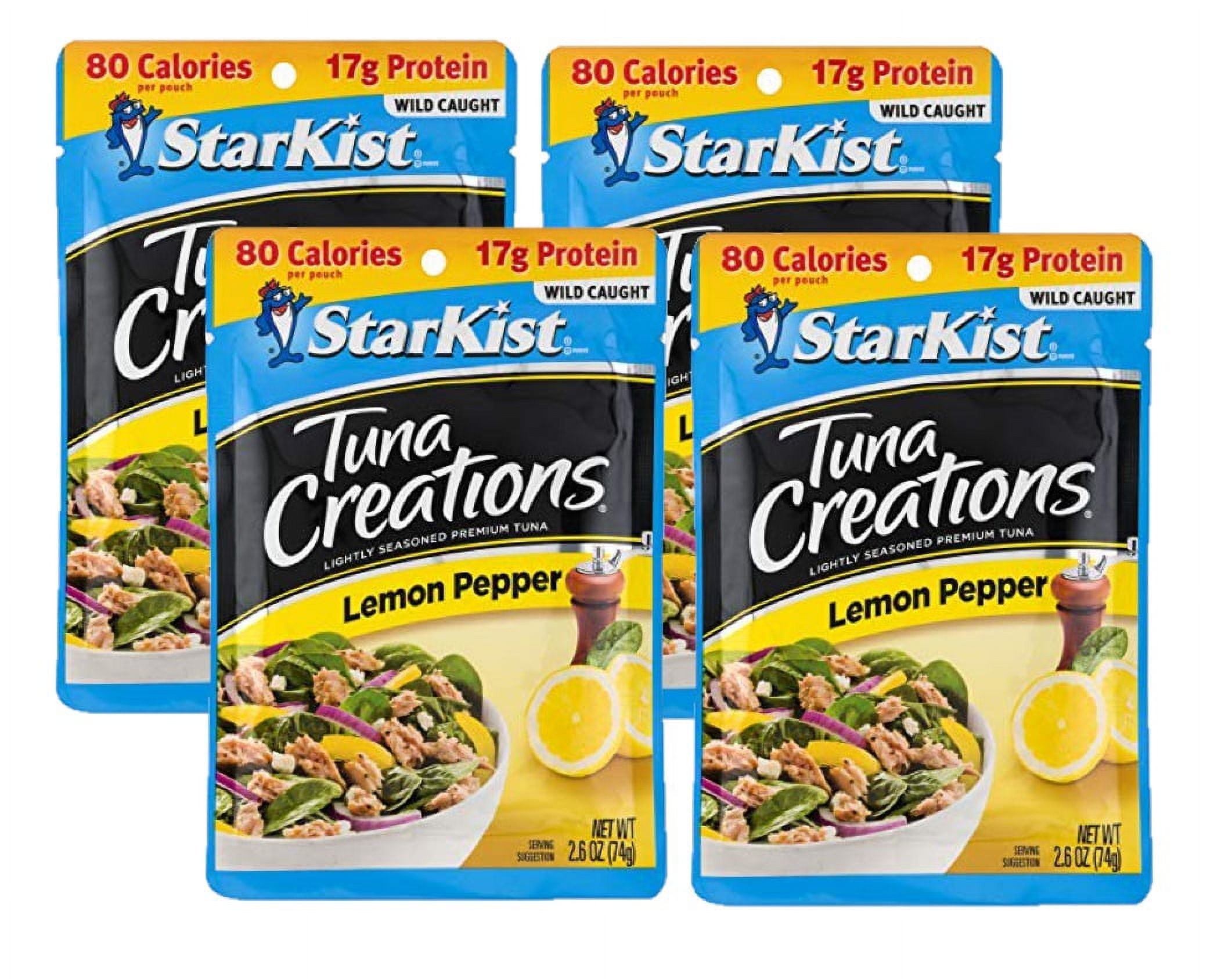 4 Pack StarKist Tuna Creations, Lemon Pepper, 2.6 oz pouch