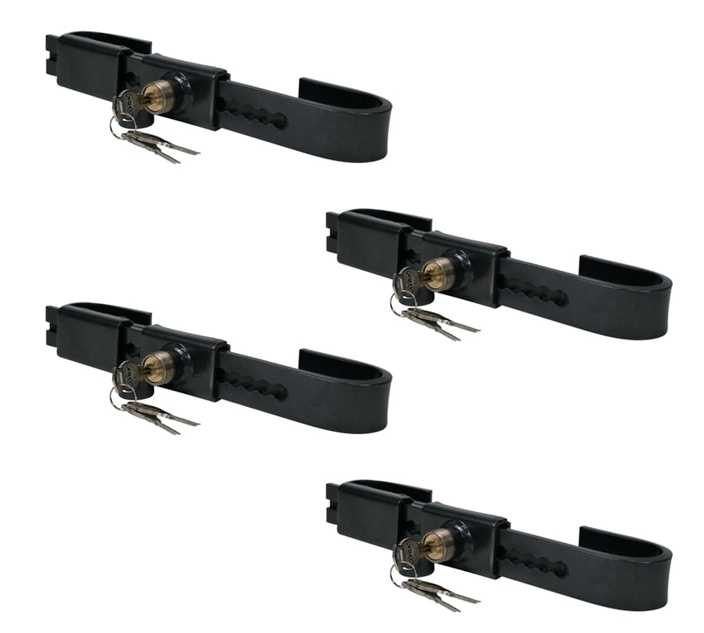 Black Steel Cargo Door Lock Set with Key Lock, 4 Pack