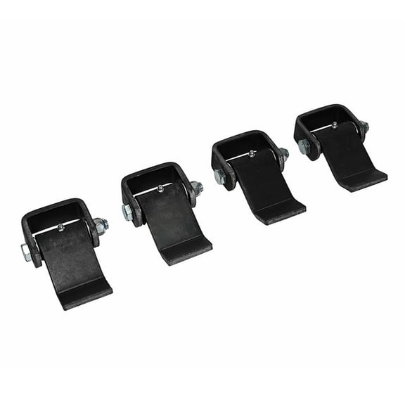4 Pack Steel Dump Trailer Hinges - Strap Style Short Leaf, Black Heavy Duty Weld On Greaseable Dump Trailer Door Gate Hinge - Allows Smooth Inward & Outward Door Opening