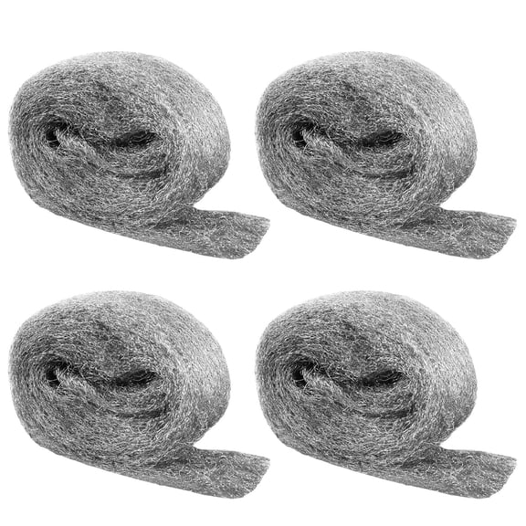 4 Pack Steel Wool Mice Control 3.1 Inch x 13 Ft Gap Filler House Garage Keep Rodents Away Coarse