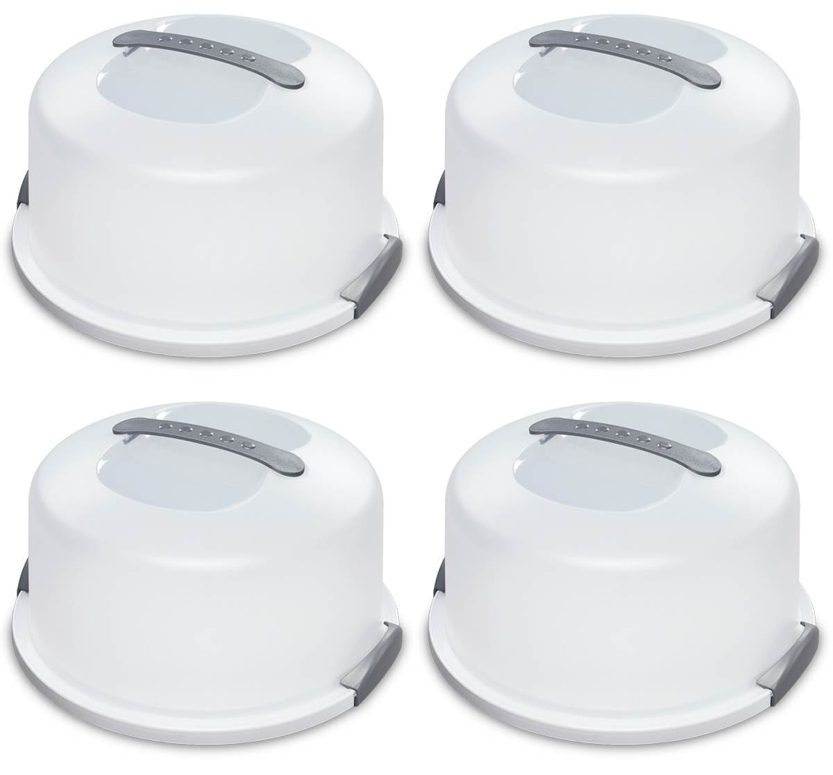 4 Pack Sterilite 02008004 Portable Latching Cake Server Carrier Keeper